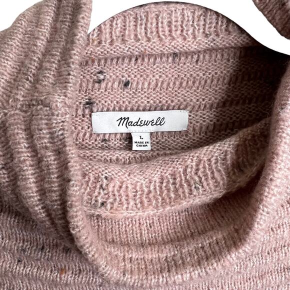 Madewell Donegal Belmont Mock Neck Sweater size Large NWT blush pink - Picture 2 of 5